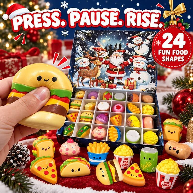 24pcs Christmas Squishy Fast Food Advent Calendar
