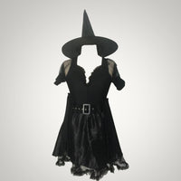 Women's Witch Costume with Hat and Corset Dress