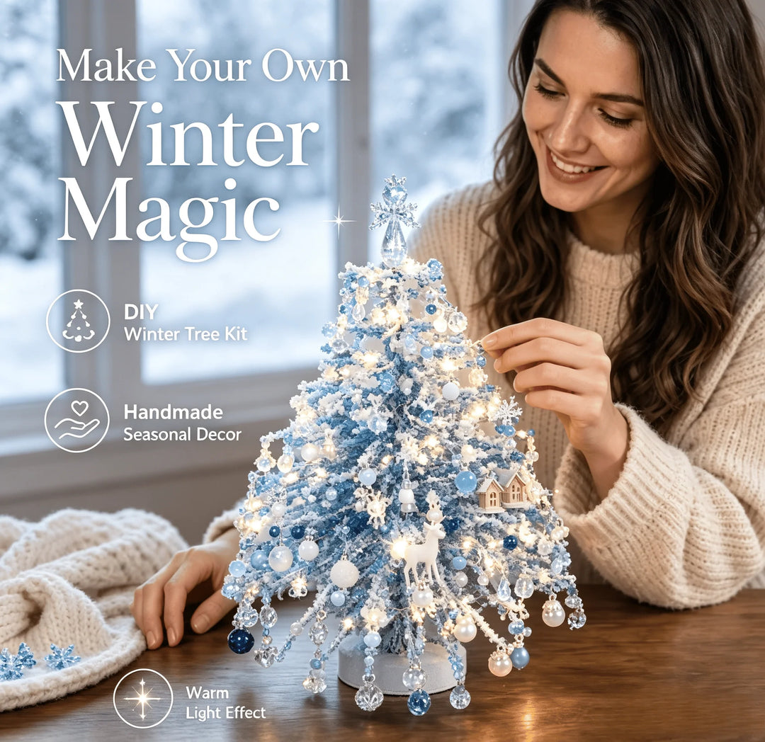 Beaded DIY Christmas Tree Kit with Warm Lights