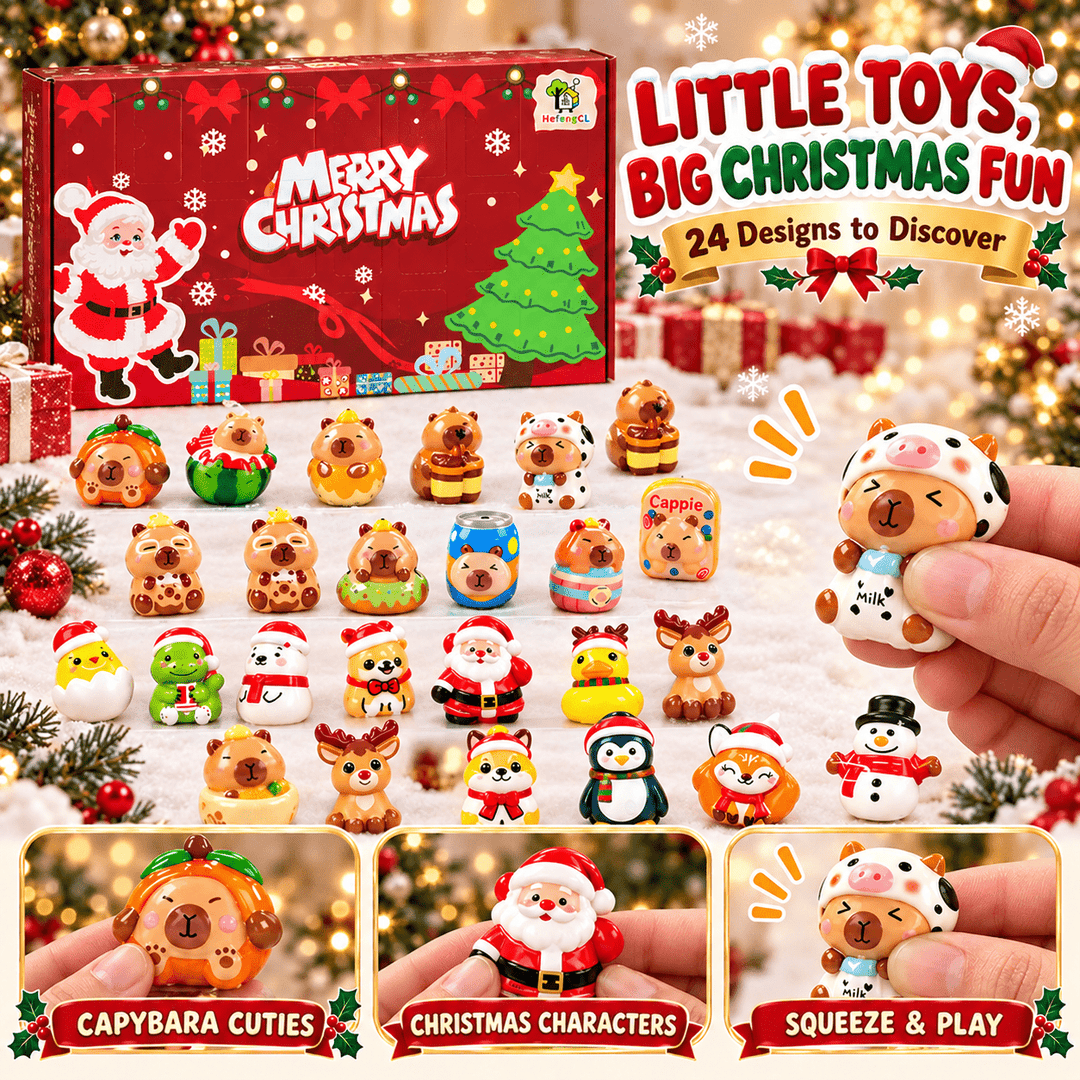 24pcs Christmas Squishy Capybara Advent Calendar