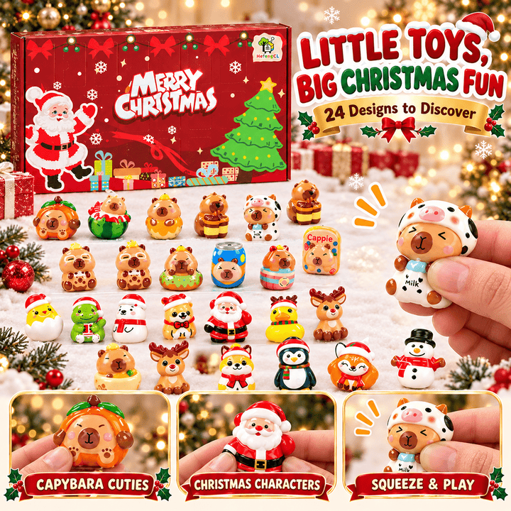 24pcs Christmas Squishy Capybara Advent Calendar