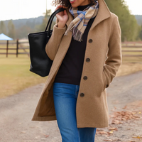 Marry | Women's Classic Button High Collar Trench Coat