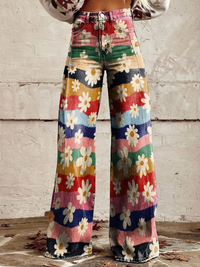 Daphne | Women's Elegant High-Waisted Floral Pants