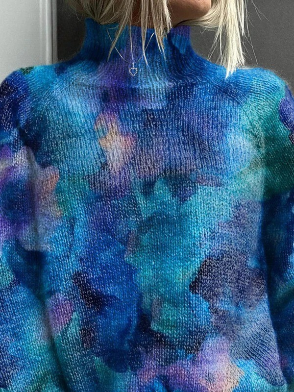 Cordelia | Women's Multicolor High-Neck Knit Sweater