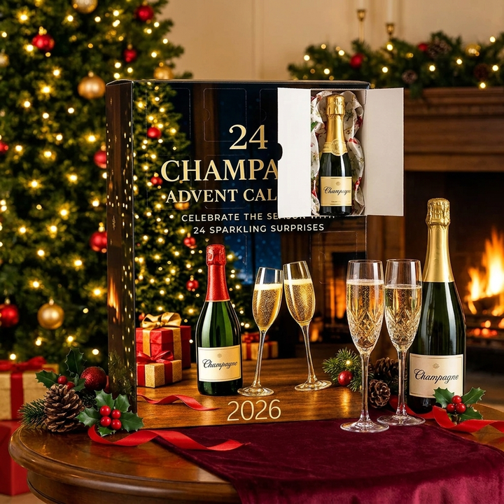 24 Champagne Advent Calendar with Collectible Miniature Bottles
