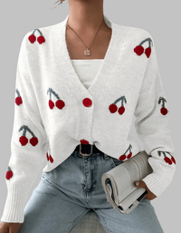 Sandra | Women's Embroidered Button-Front Cardigan