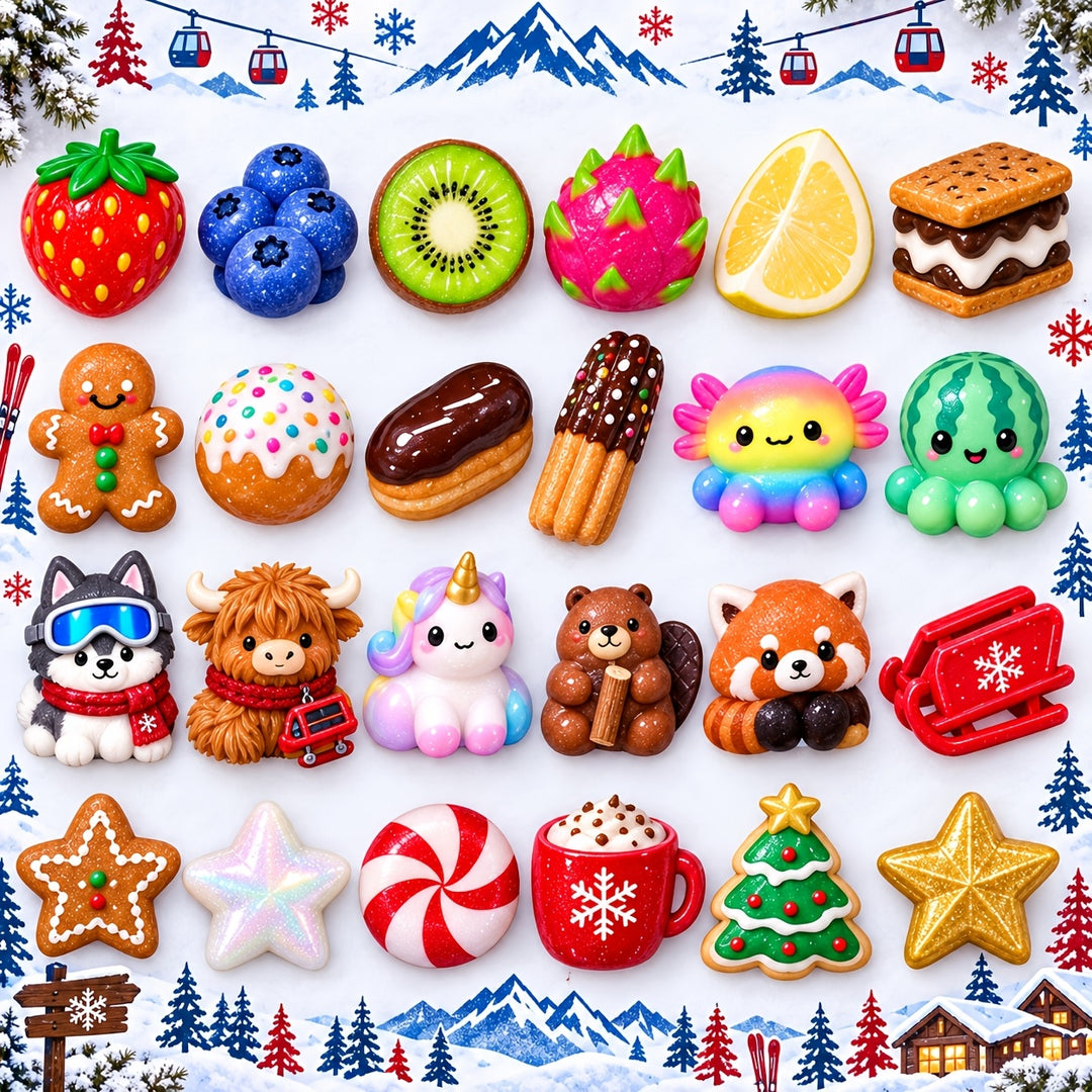 24pcs Apres Ski Squishy Advent Calendar Gifts