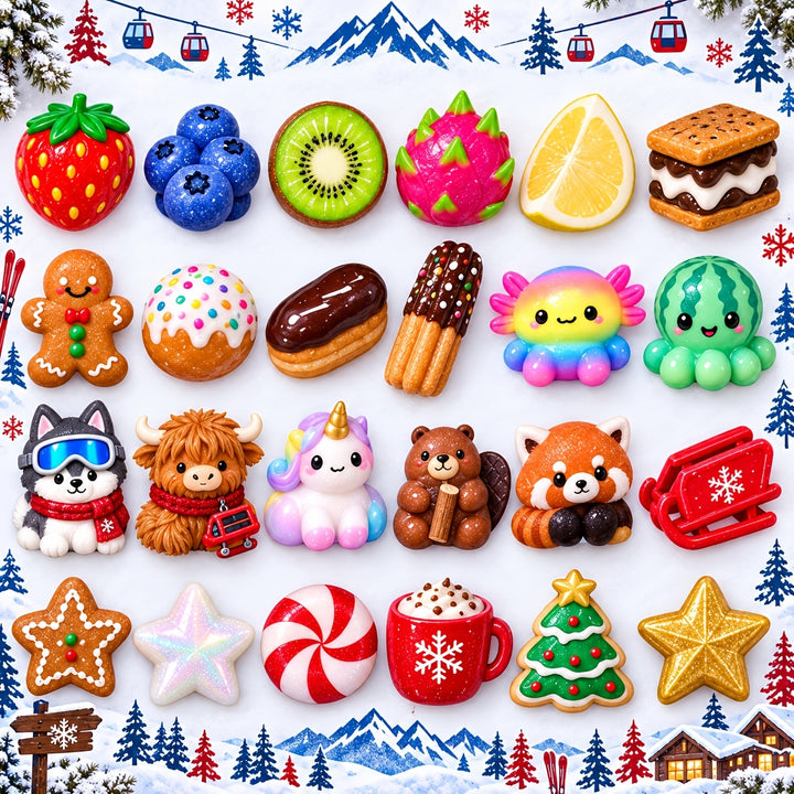 24pcs Apres Ski Squishy Advent Calendar Gifts