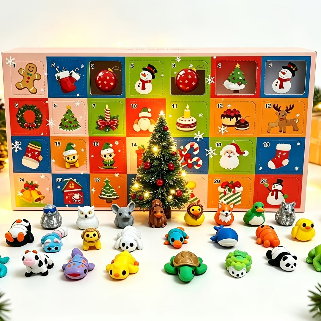 24pcs Party Countdown Squishy Animal Advent Calendar