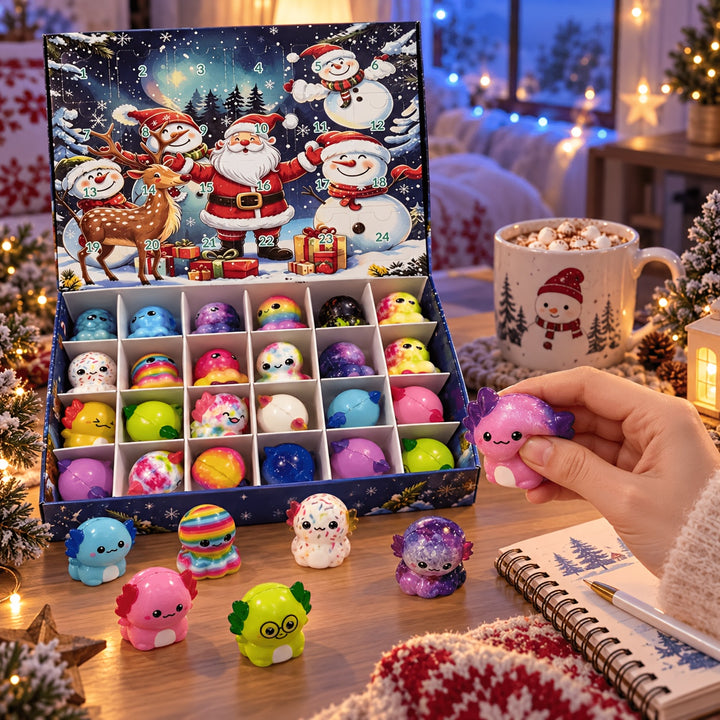 24pcs Christmas Axolotl Squishy Dumpling Advent Calendar