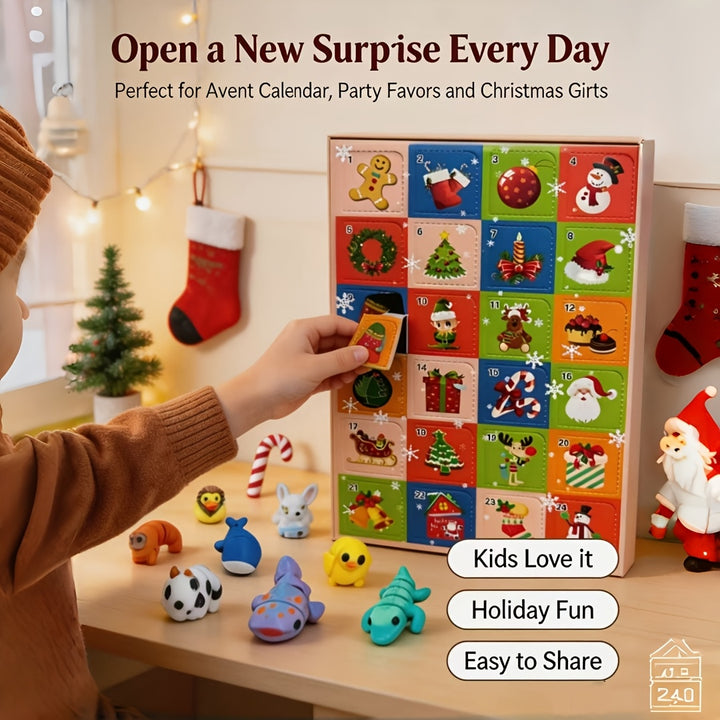 24pcs Party Countdown Squishy Animal Advent Calendar
