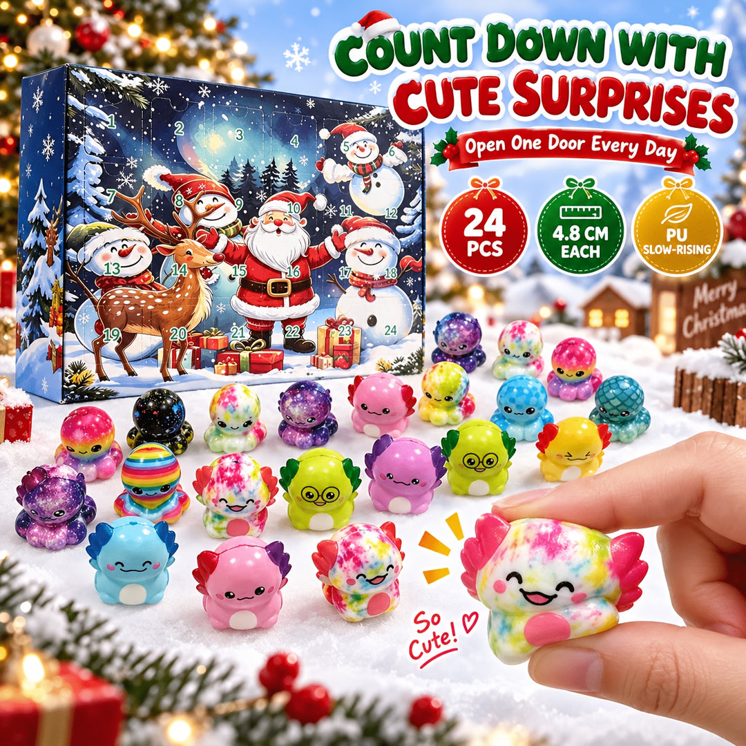 24pcs Christmas Axolotl Squishy Dumpling Advent Calendar