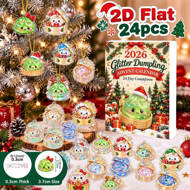 2D Flat 24pcs Glitter Dumpling Advent Calendar