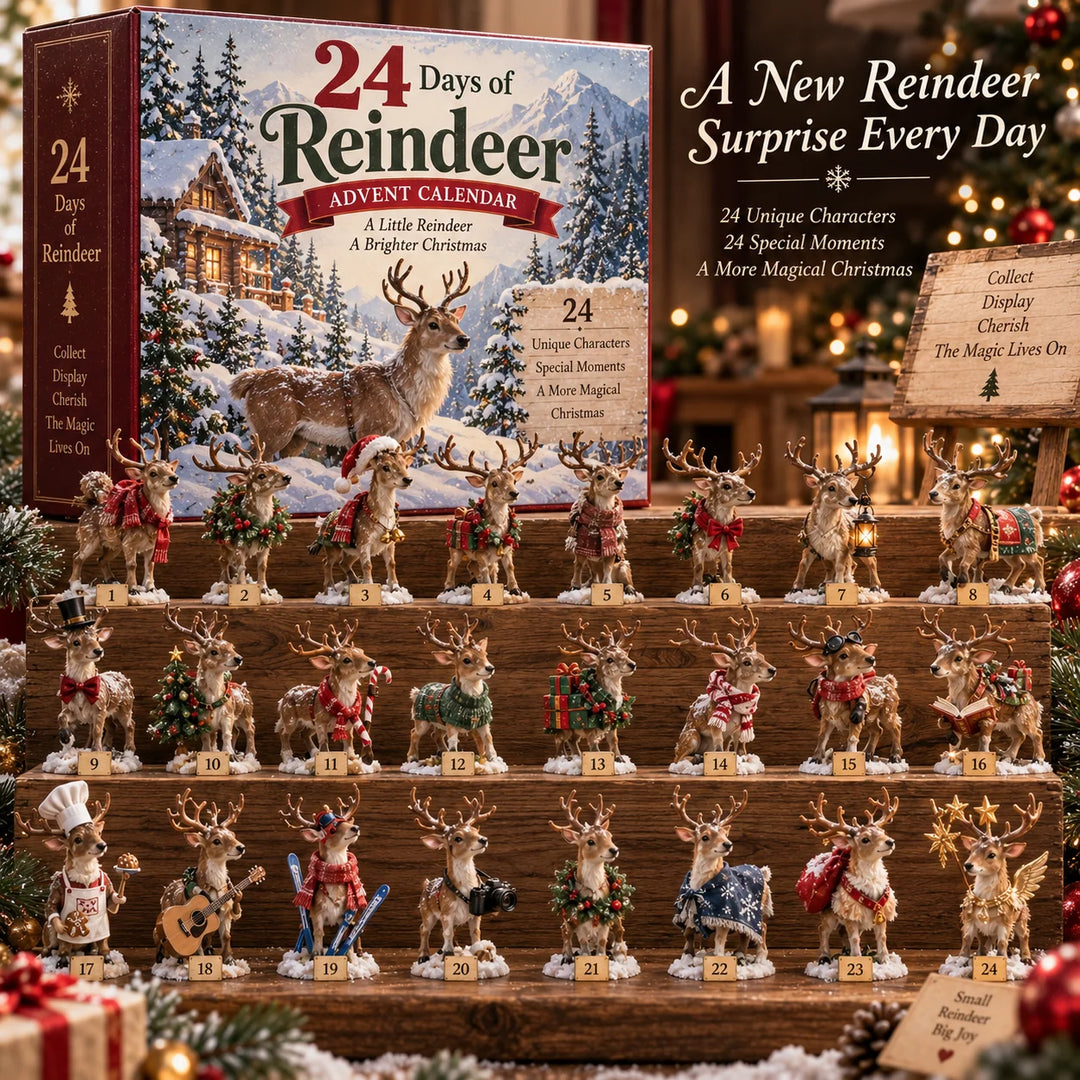 Reindeer Advent Calendar with 24 Collectible Figurines