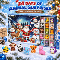 24 Sets Christmas Squishy Animal Advent Calendar