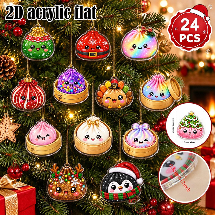 2D Flat, 24pcs Dumpling Ornament Advent Calendar