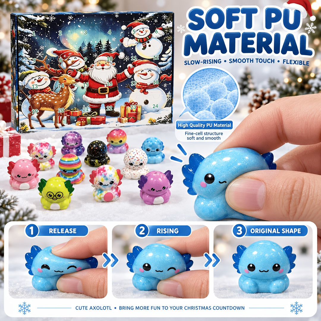 24pcs Christmas Axolotl Squishy Dumpling Advent Calendar