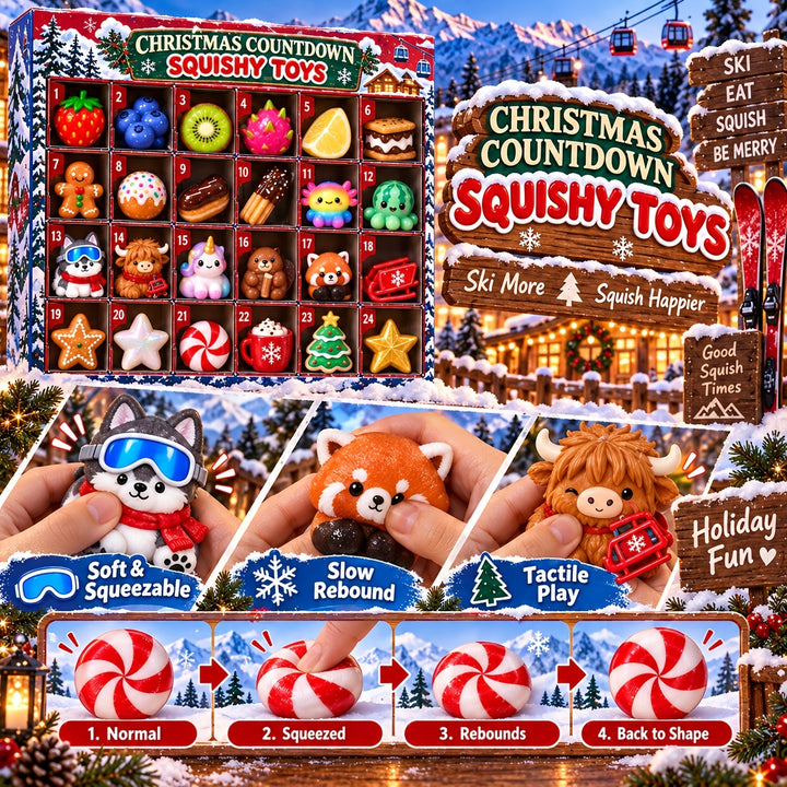 24pcs Apres Ski Squishy Advent Calendar Gifts