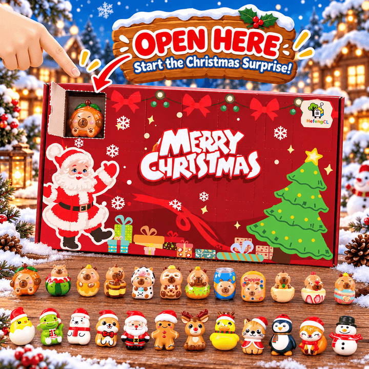 24pcs Christmas Squishy Capybara Advent Calendar