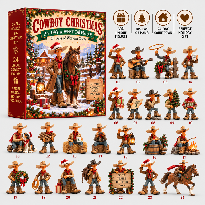 Cowboy Advent Calendar with 24 Unique Western Figures