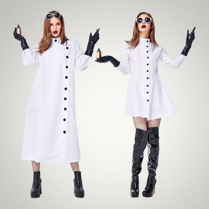 Halloween Long Sleeve Button Details Doctor Coat