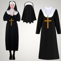 Women's Halloween Habit Headscarf Nun Costume