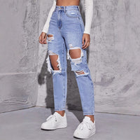Tilly | Women's Straight Leg Distressed Jeans