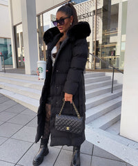 Vivian | Women's Quilted Belted Hooded Long Puffer Coat