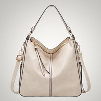 Women's Classic Leather Shoulder Bag with Pockets