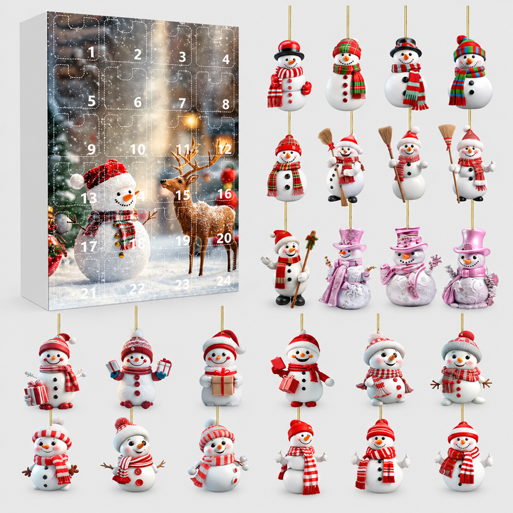 Festive Advent Calendar Ornament Set