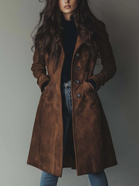 Natasha | Women's Vintage Leather Trenchcoat Jacket