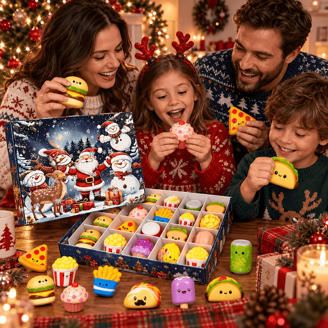 24pcs Christmas Squishy Fast Food Advent Calendar
