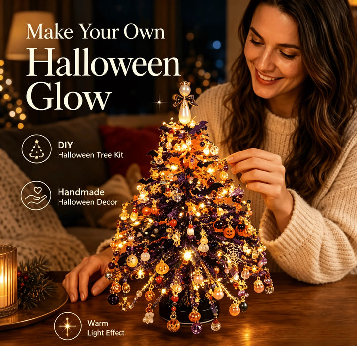 Beaded DIY Christmas Tree Kit with Warm Lights