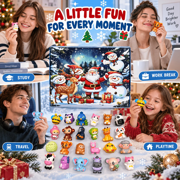 24 Sets Christmas Squishy Animal Advent Calendar