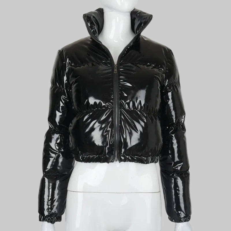 Alison | Women's Glossy Cropped Puffer Jacket