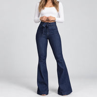 Alison | Women's Wide Leg Lace-Up Flared Jeans