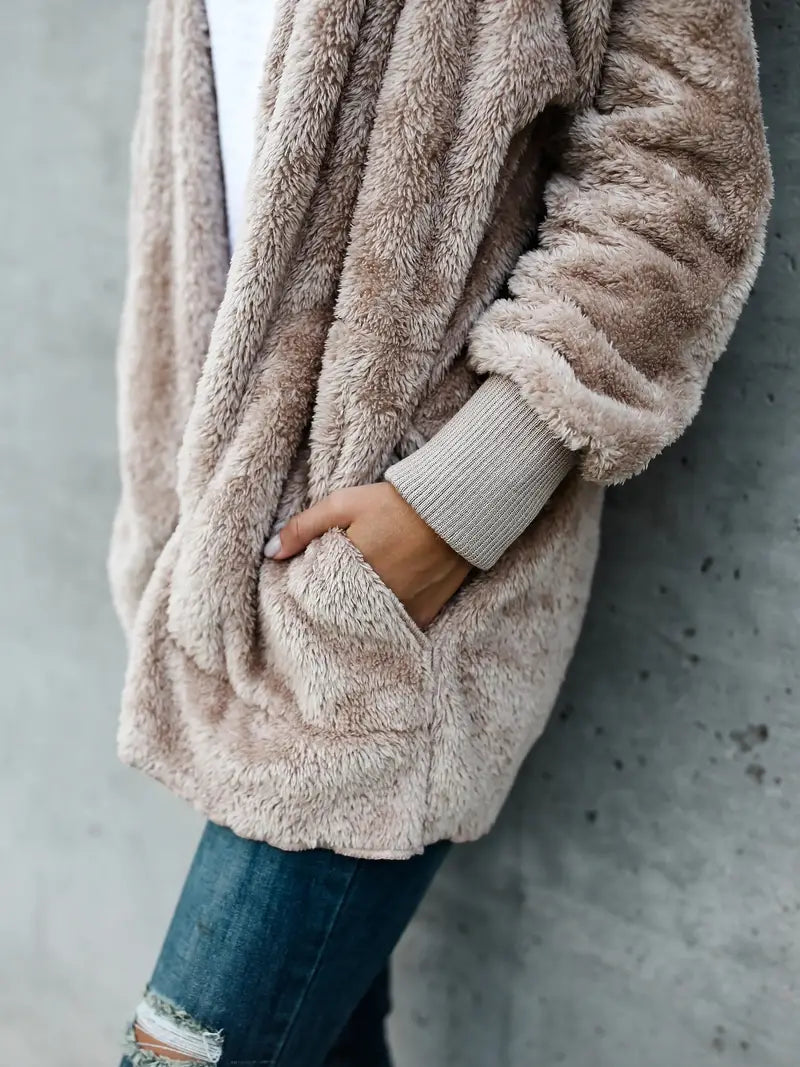 Amber | Women's Hooded Soft Fur Jacket