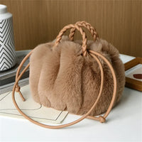 Women's Plush Pumpkin Shoulder Tote