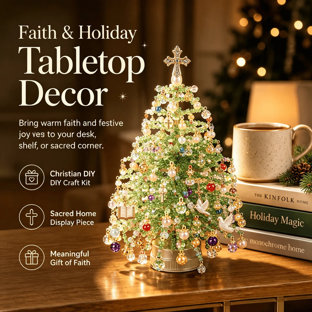Beaded DIY Christmas Tree Kit with Warm Lights