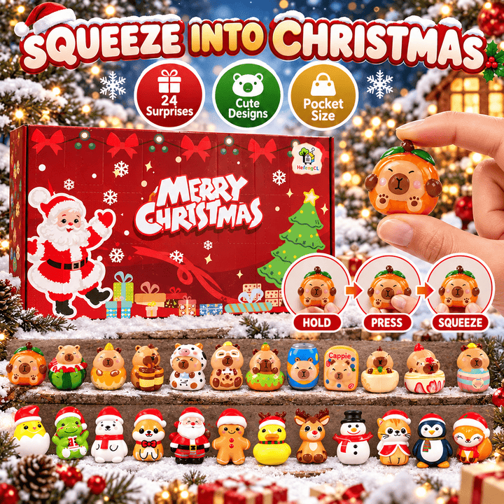 24pcs Christmas Squishy Capybara Advent Calendar