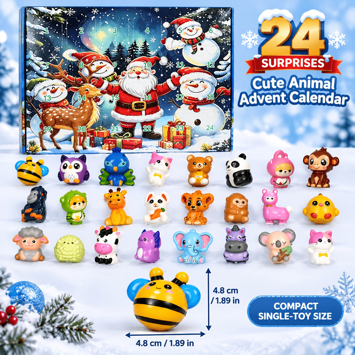 24 Sets Christmas Squishy Animal Advent Calendar