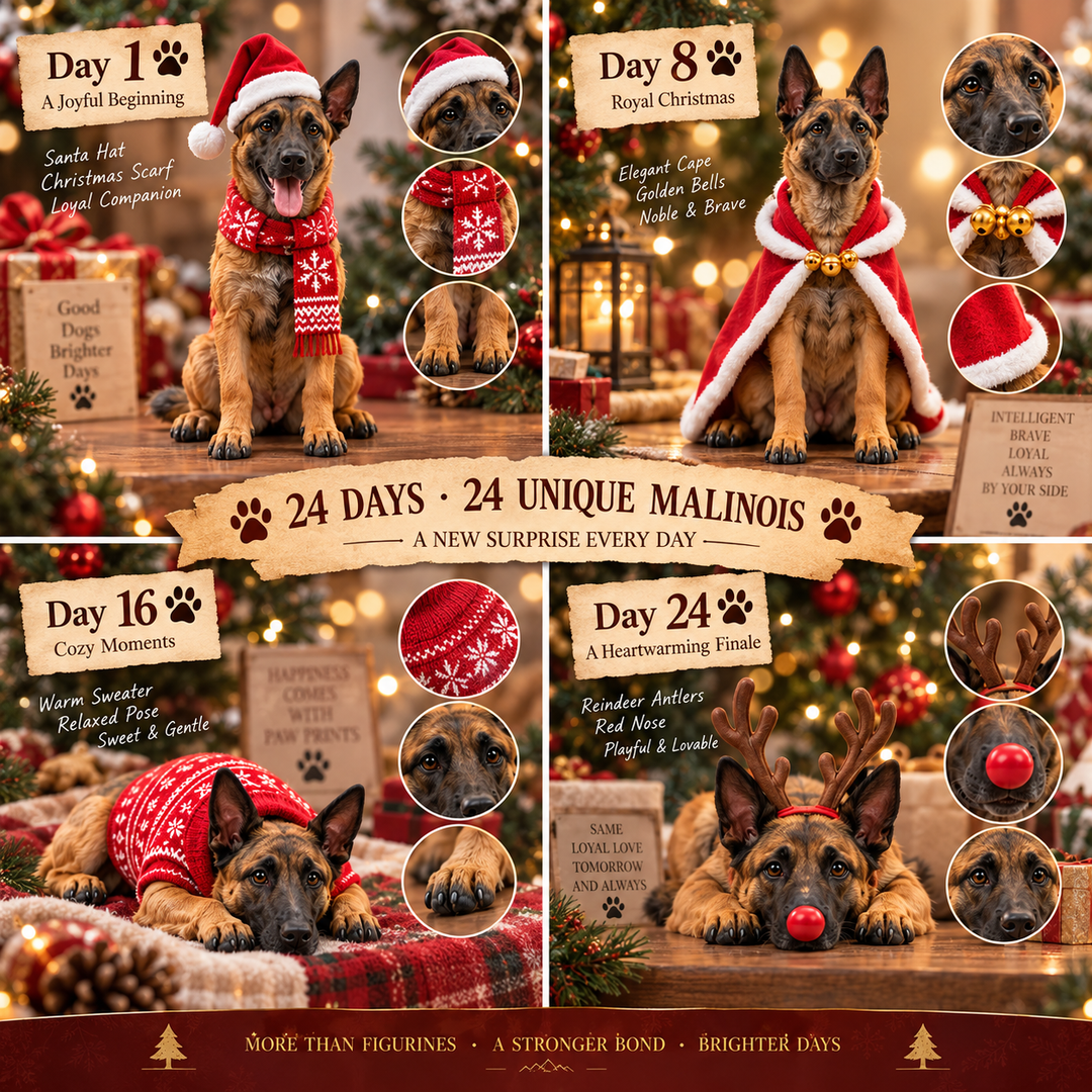 Belgian Malinois Advent Calendar with 24 Festive Figurines