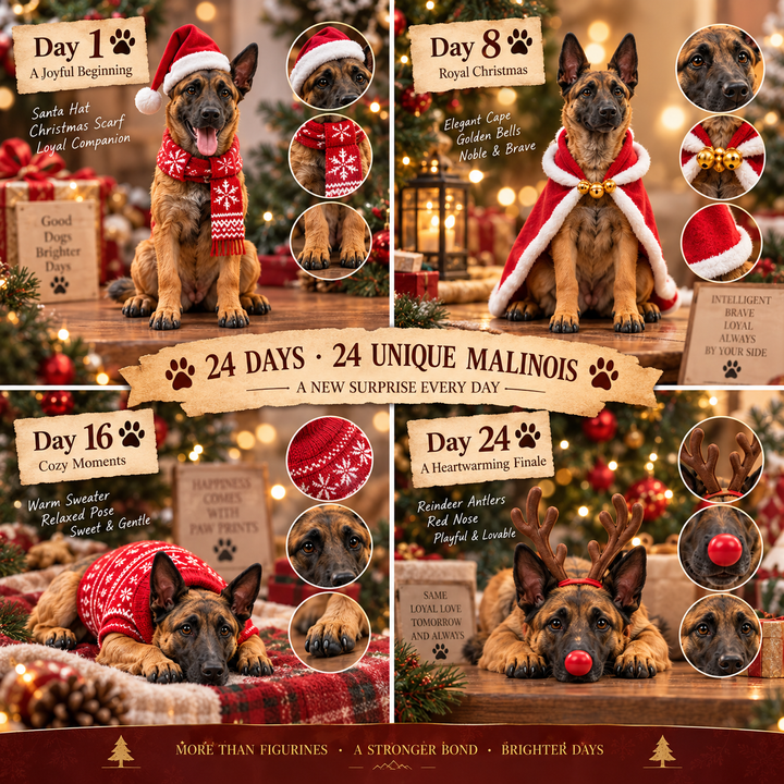 Belgian Malinois Advent Calendar with 24 Festive Figurines