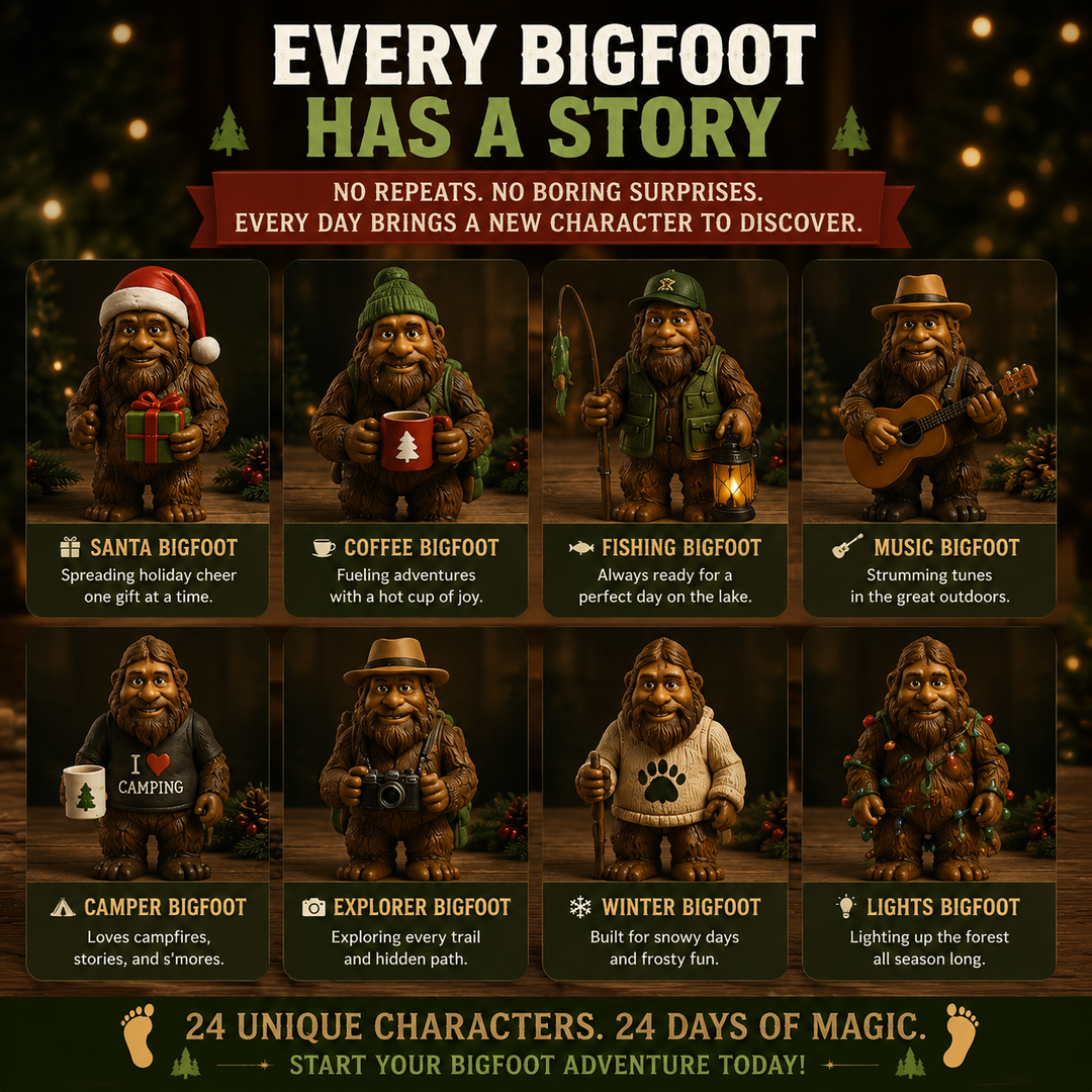 Bigfoot Advent Calendar Collectible Figures Set