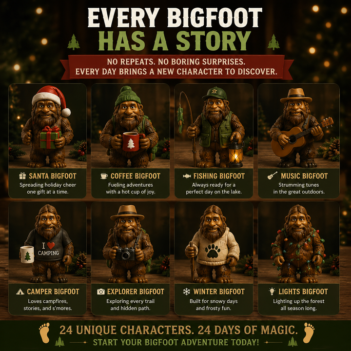 Bigfoot Advent Calendar Collectible Figures Set