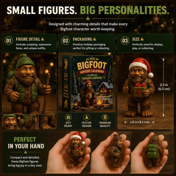 Bigfoot Advent Calendar Collectible Figures Set