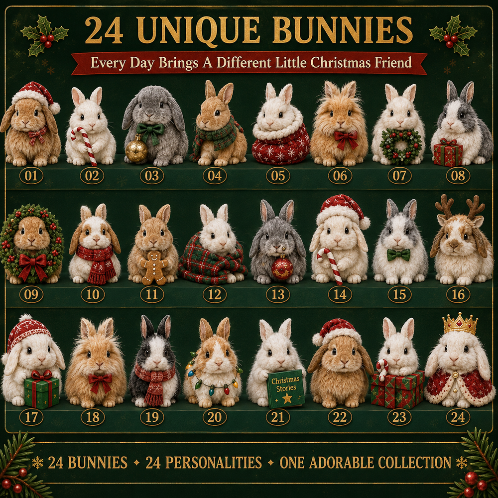 Bunny Advent Calendar with 24 Collectible Figurines