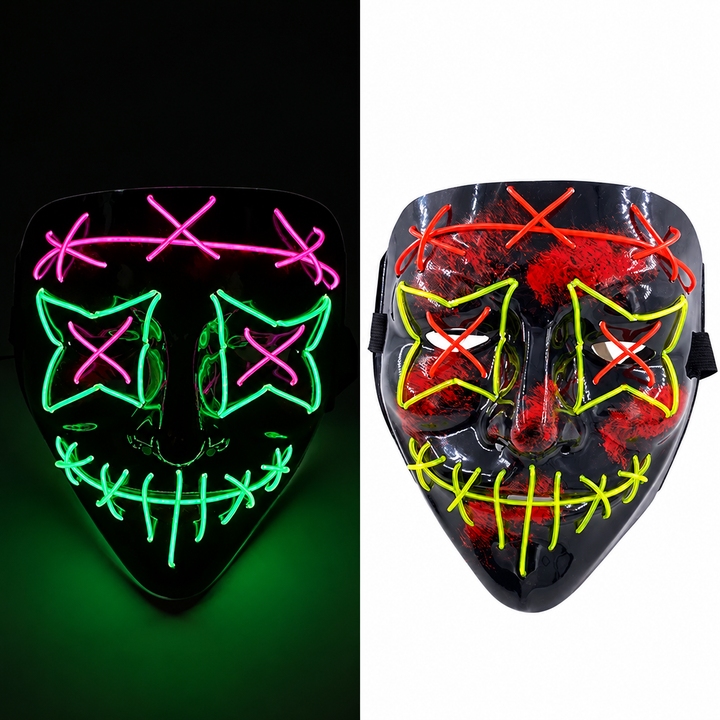 Halloween LED Purge Mask with Neon Glow