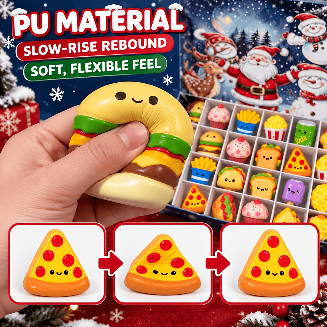 24pcs Christmas Squishy Fast Food Advent Calendar