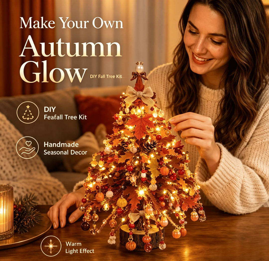 Beaded DIY Christmas Tree Kit with Warm Lights